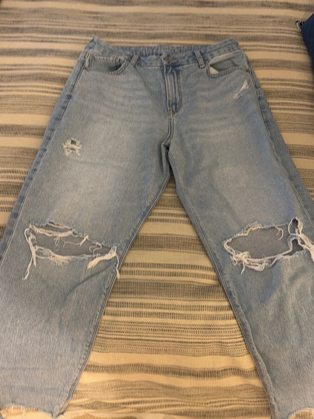 Women's Light Blue Distressed Mom Jeans size 12